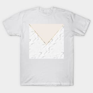 Golden blush geometric marble T-Shirt